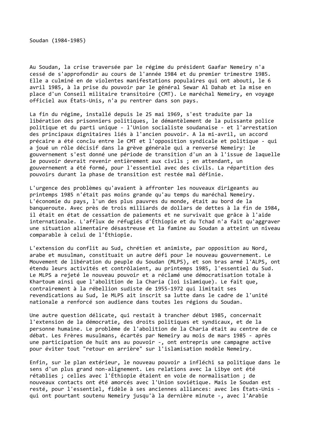 Prévisualisation du document Soudan (1984-1985)