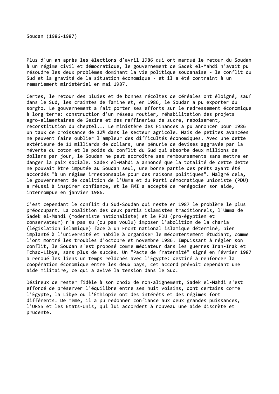 Prévisualisation du document Soudan (1986-1987)