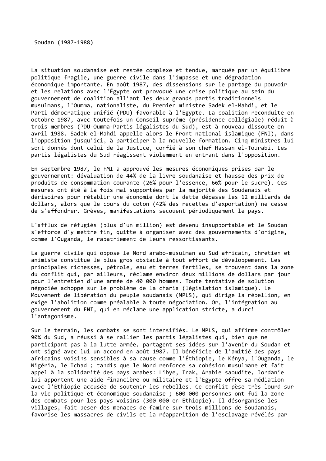 Prévisualisation du document Soudan (1987-1988)