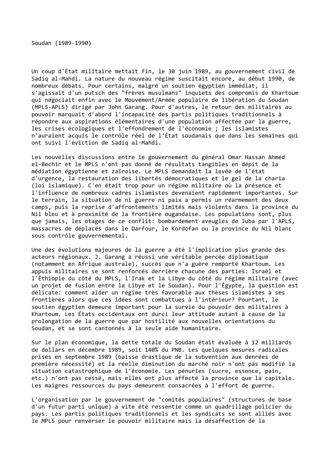 Prévisualisation du document Soudan (1989-1990)