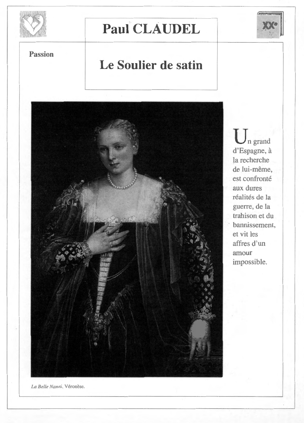 Prévisualisation du document SOULIER DE SATIN (le), drame de Paul Claudel