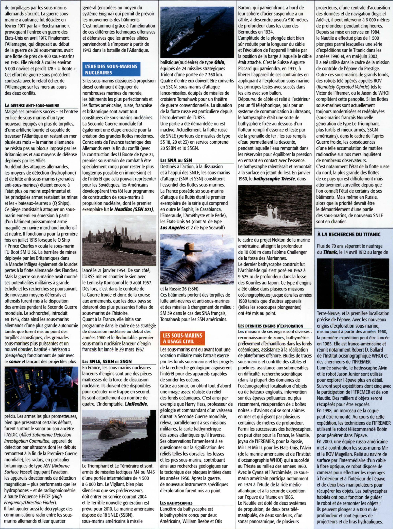 Prévisualisation du document Sous-marins et bathyscaphes - Histoire (Travaux Pratiques Encadrés - Espaces pédagogiques interactifs)
