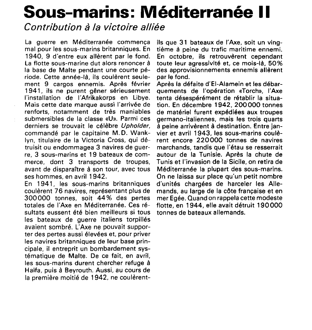 Prévisualisation du document Sous-marins: Méditerranée (seconde guerre mondiale).