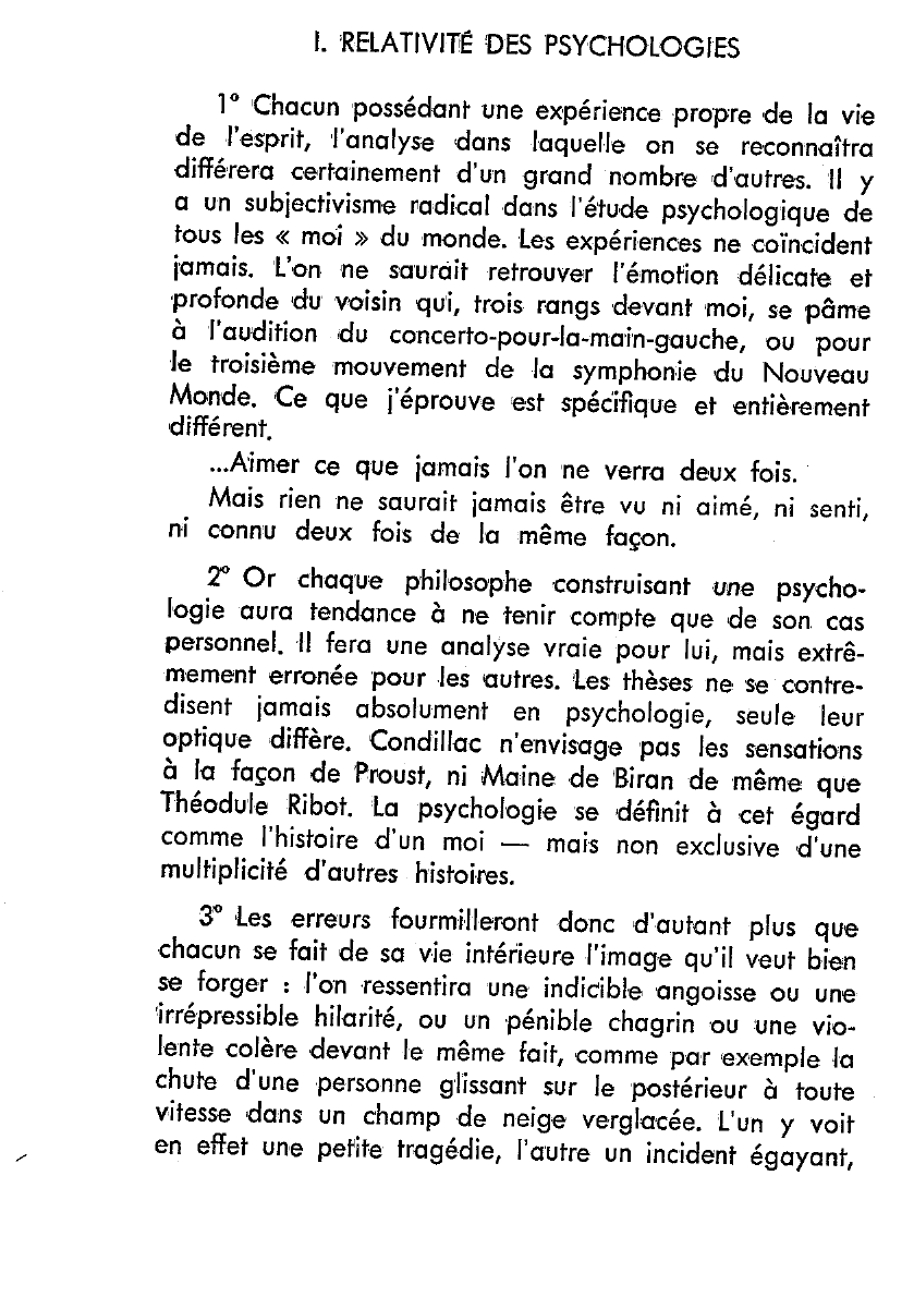 Prévisualisation du document Souscririez-vous à ce jugement de Gabriel Marcel suivant lequel « tout est vrai en psychologie et c'est précisément parce que tout est vrai qu'il y a place pour beaucoup d'erreurs » ?