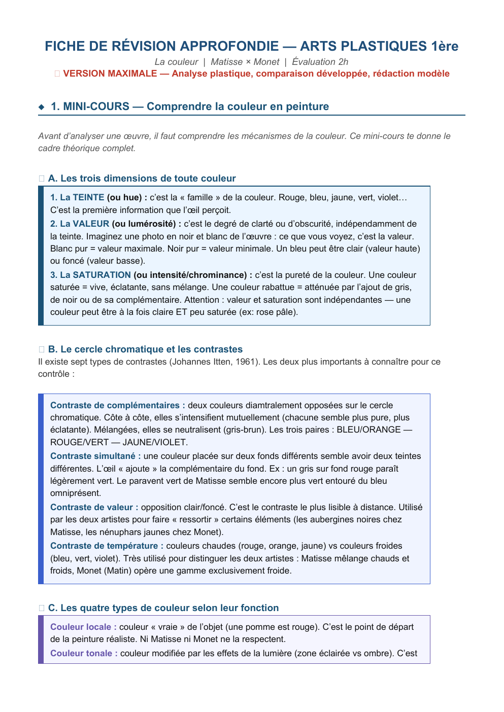 Prévisualisation du document Spé Arts plastiques - La couleur