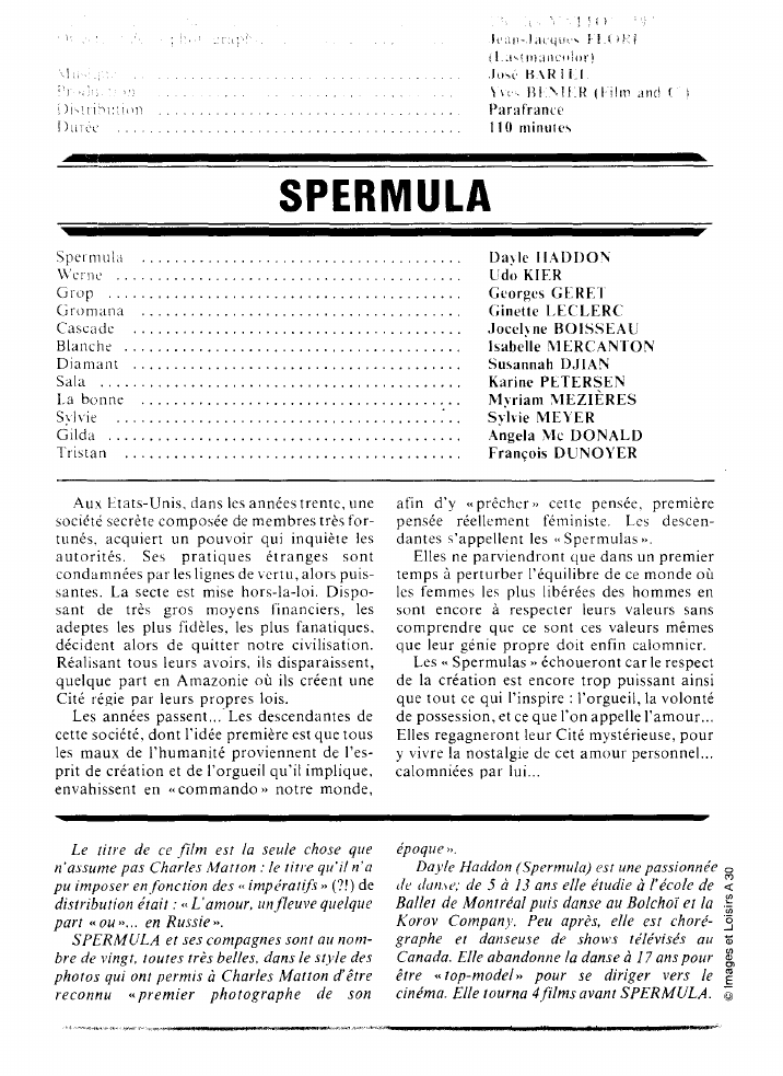 Prévisualisation du document SPERMULA