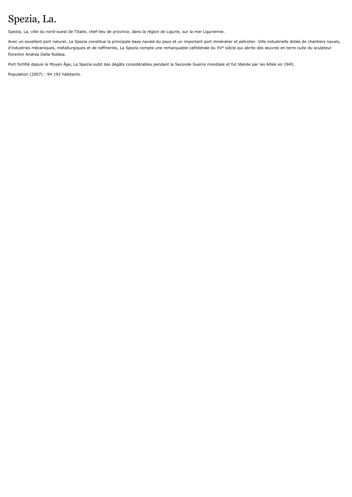 Prévisualisation du document Spezia (La).