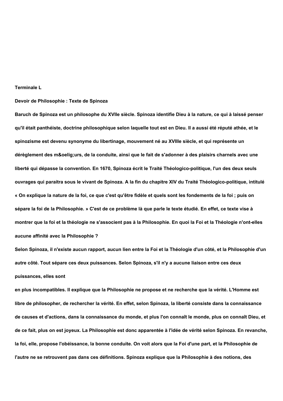 Prévisualisation du document Spinoza