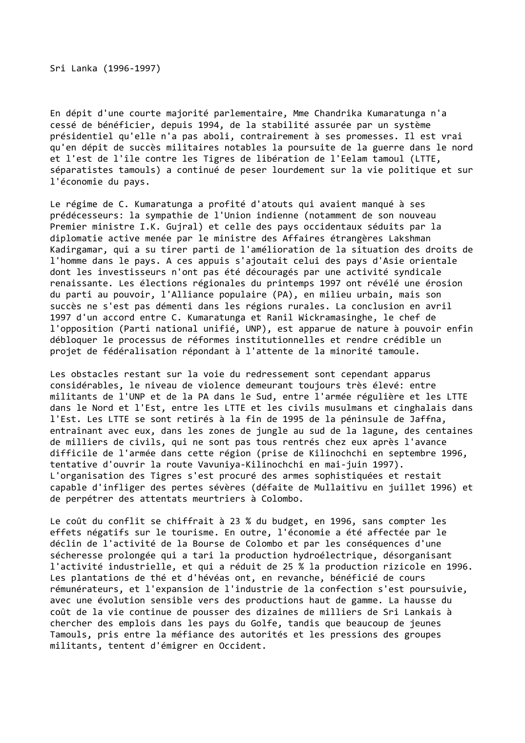 Prévisualisation du document Sri Lanka (1996-1997)