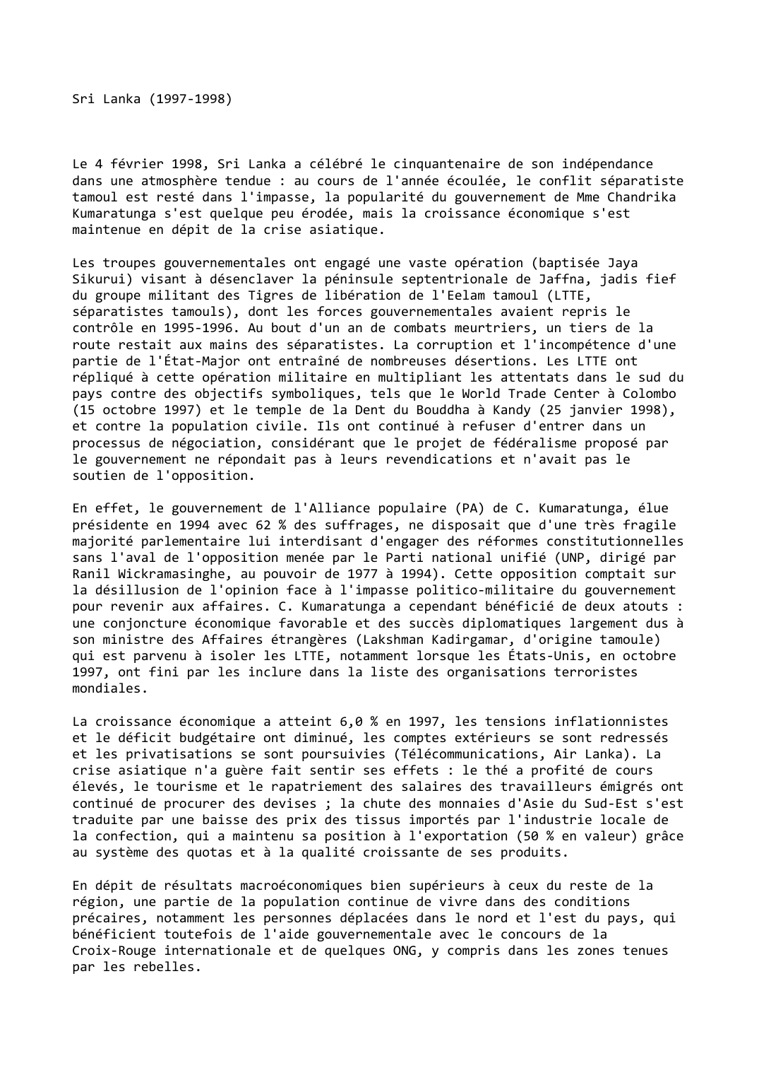 Prévisualisation du document Sri Lanka (1997-1998)