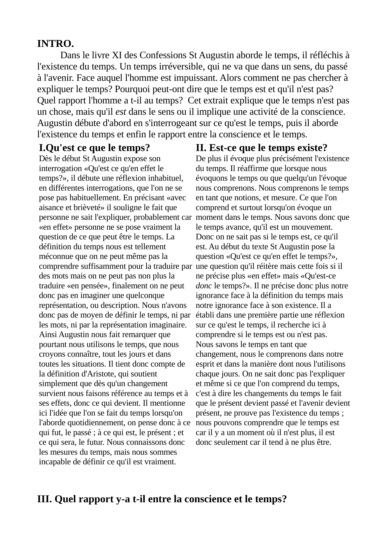 Prévisualisation du document St Augustin, Explication de texte Les confessions.