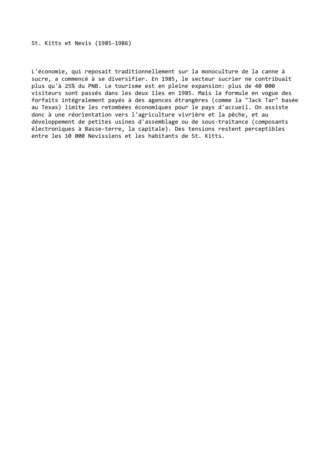Prévisualisation du document St. Kitts et Nevis (1985-1986)