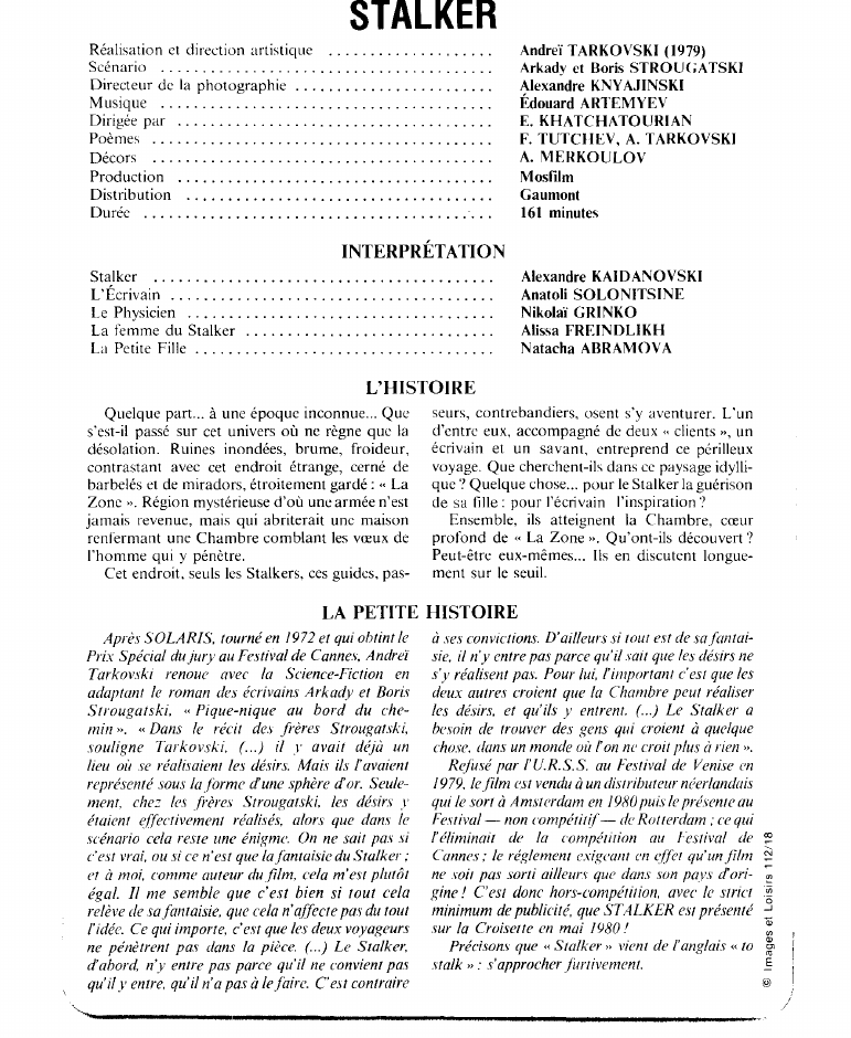 Prévisualisation du document STALKER