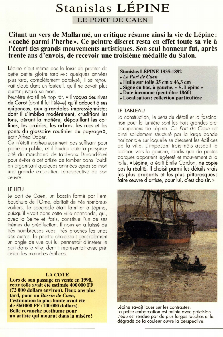 Prévisualisation du document Stanislas LÉPINE:LE PORT DE CAEN (analyse du tableau).