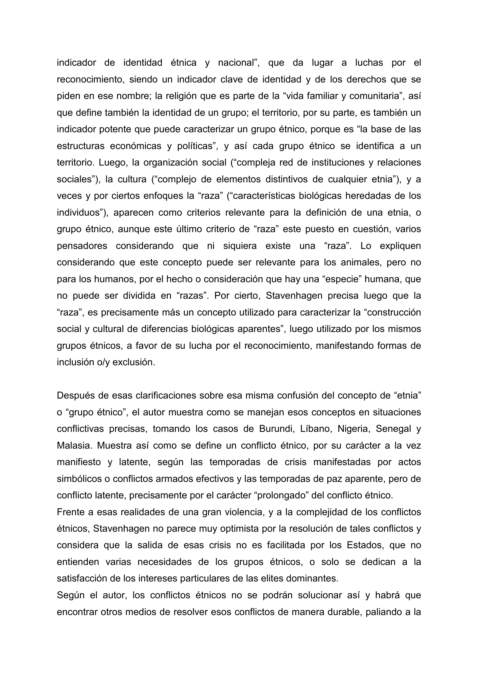 Prévisualisation du document Stavenhagen Rodolfo, Conflictos étnicos y estado nacional, Siglo XXI-UNRISD, Mexico