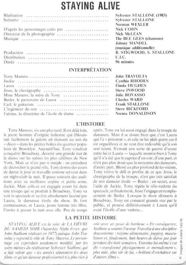 Prévisualisation du document STAYING ALIVE