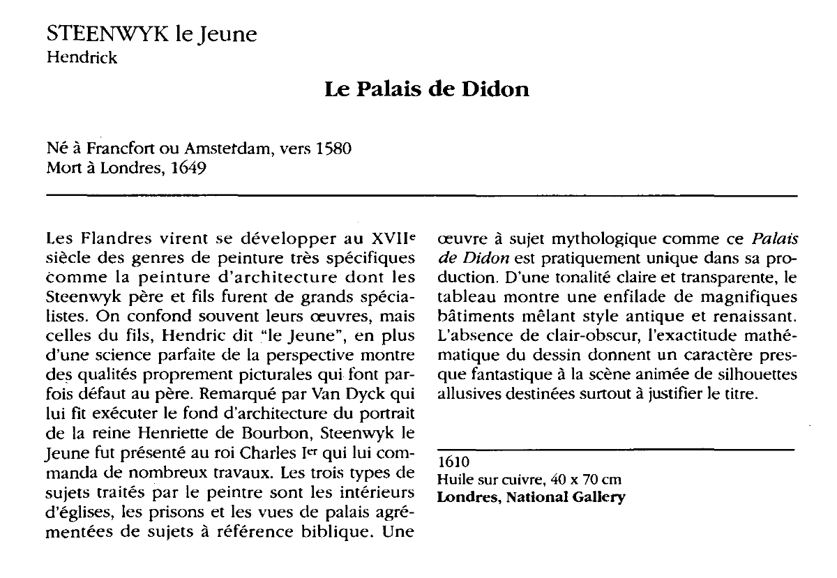 Prévisualisation du document STEENWYK le Jeune Hendrick : Le Palais de Didon