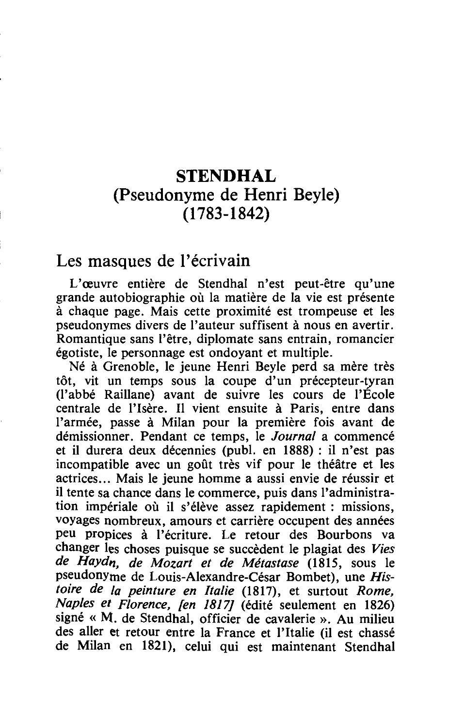 Prévisualisation du document STENDHAL