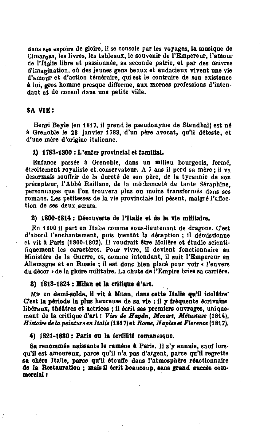 Prévisualisation du document STENDHAL : 1783-1842. VIE ET OEUVRE