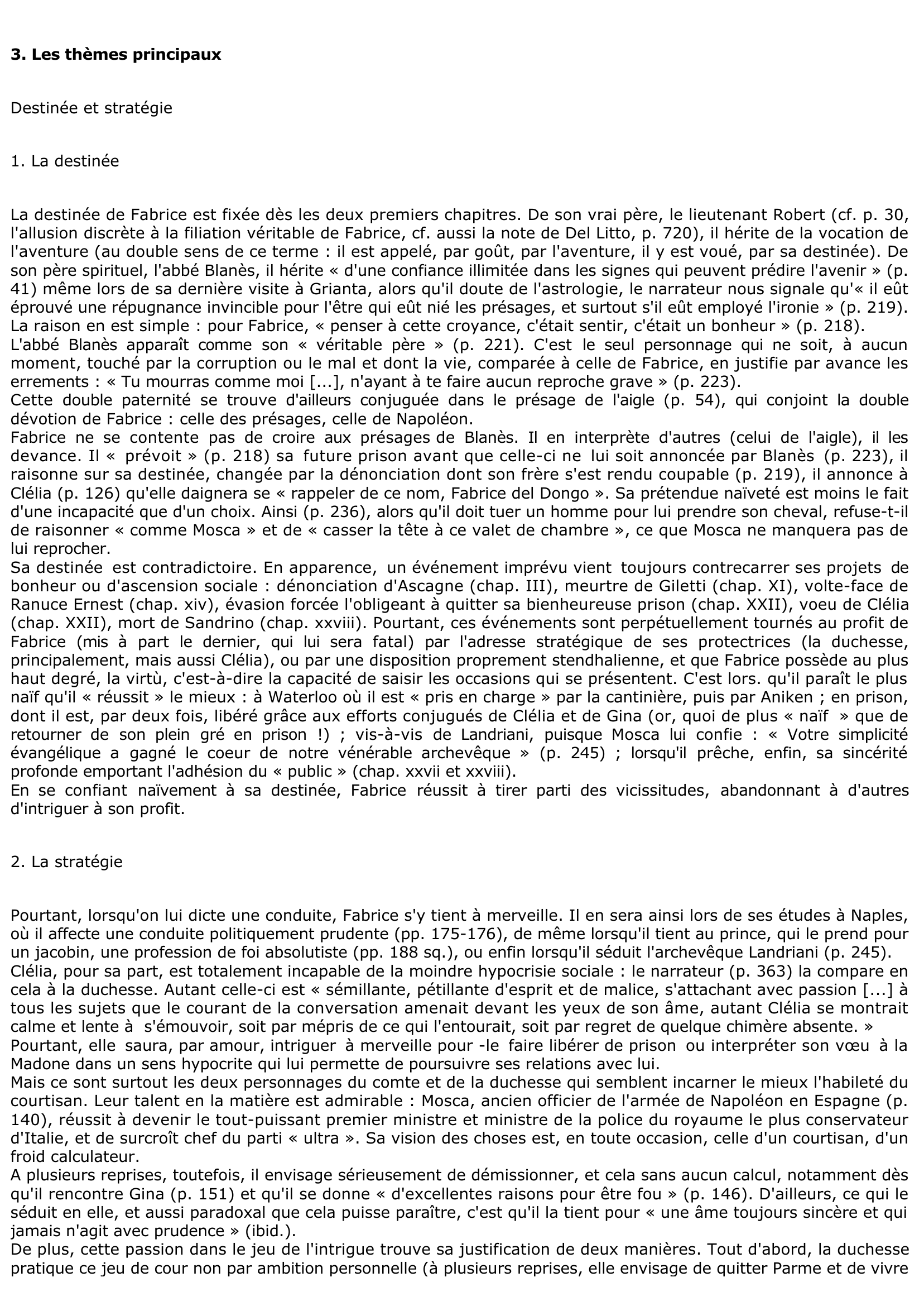 Prévisualisation du document STENDHAL: La Chartreuse de Parme (Fiche de lecture)