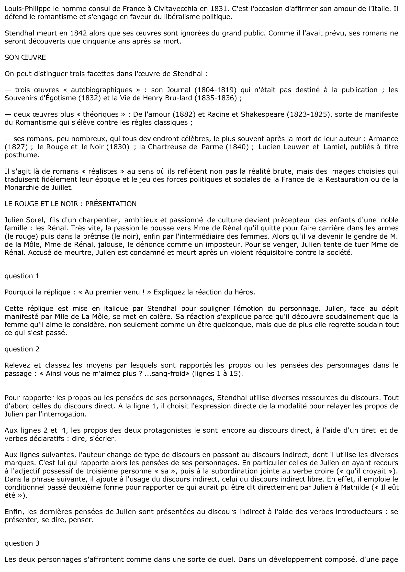 Prévisualisation du document STENDHAL, Le Rouge et le Noir, 1830, (chapitre XVII, Livre second)