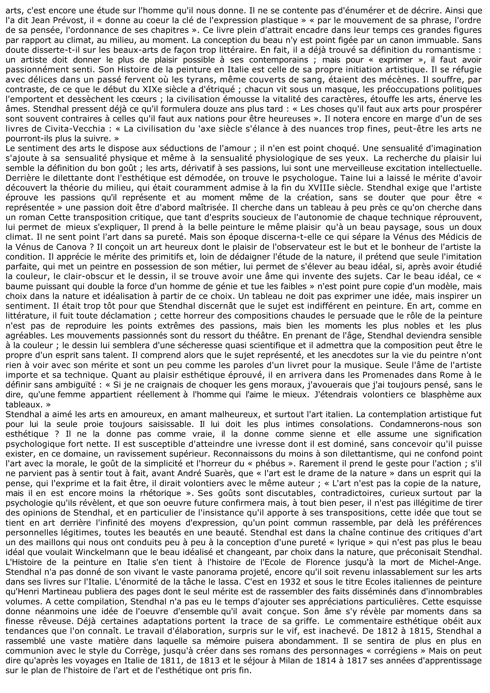 Prévisualisation du document STENDHAL: L'ÉTAPE DU PLAGIAIRE : VIES DE HAYDN, DE MOZART ET DE MÉTASTASE (1814) HISTOIRE DE LA PEINTURE EN ITALIE (1817) - Analyse d'oeuvres