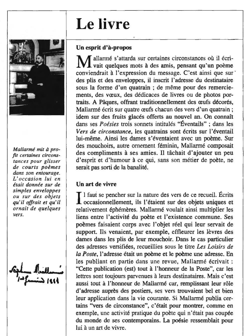 Prévisualisation du document Stéphane MALLARMÉ : Vers de circonstance