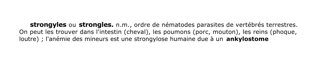 Prévisualisation du document strongyles ou strongles.