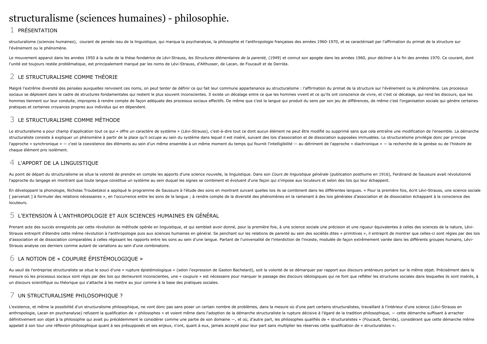Prévisualisation du document structuralisme (sciences humaines) - philosophie.