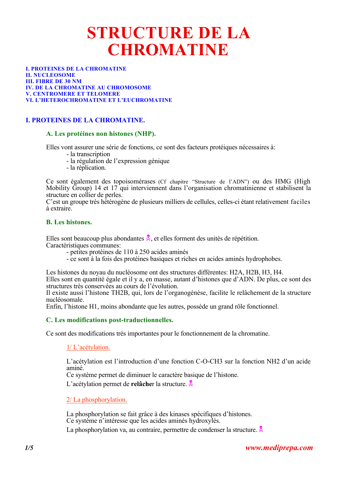 Prévisualisation du document STRUCTURE DE LACHROMATINEI.