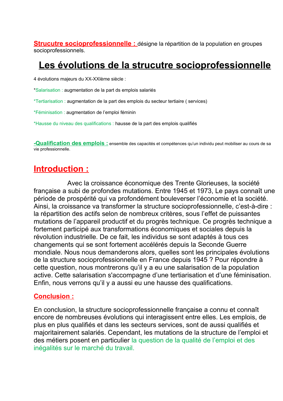 Prévisualisation du document Structure sociale