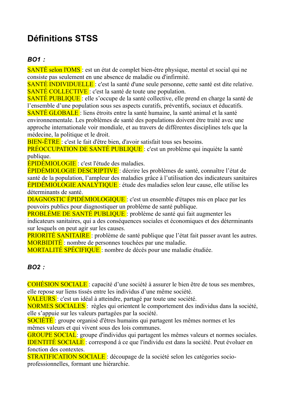 Prévisualisation du document stss def 100% - Définitions STSS