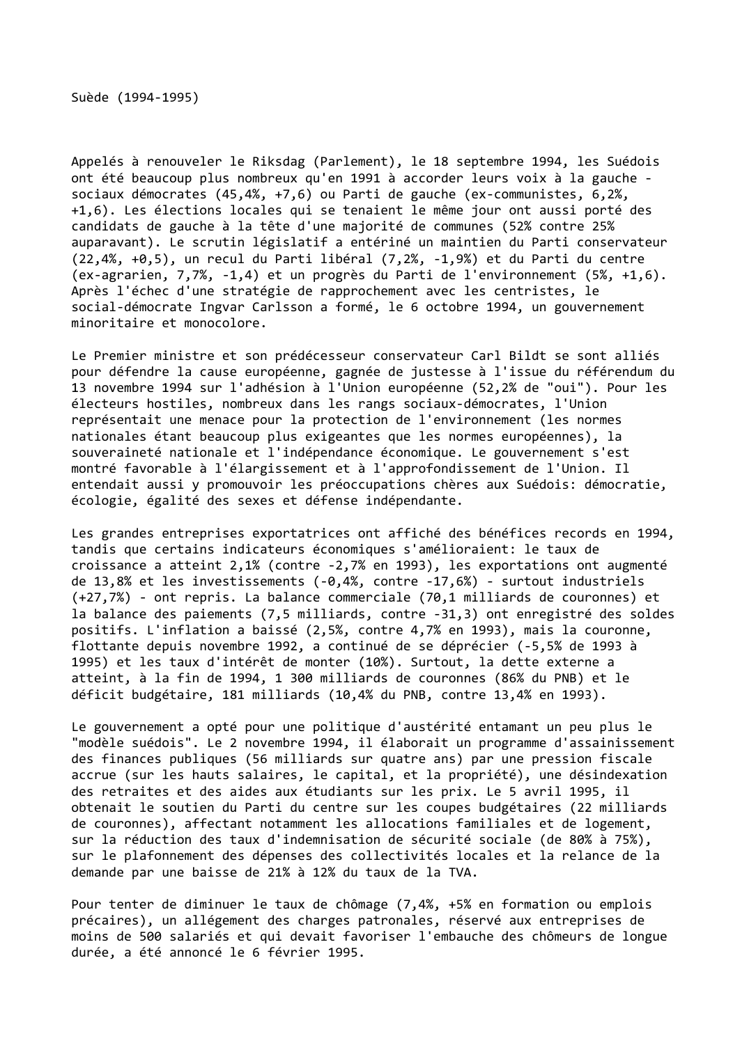 Prévisualisation du document Suède (1994-1995)