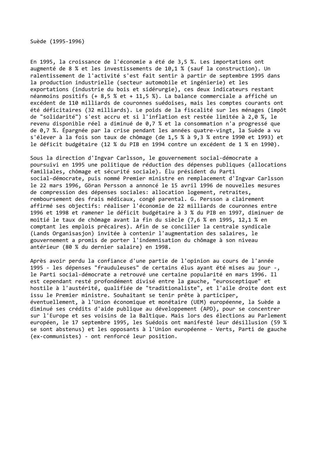 Prévisualisation du document Suède (1995-1996)