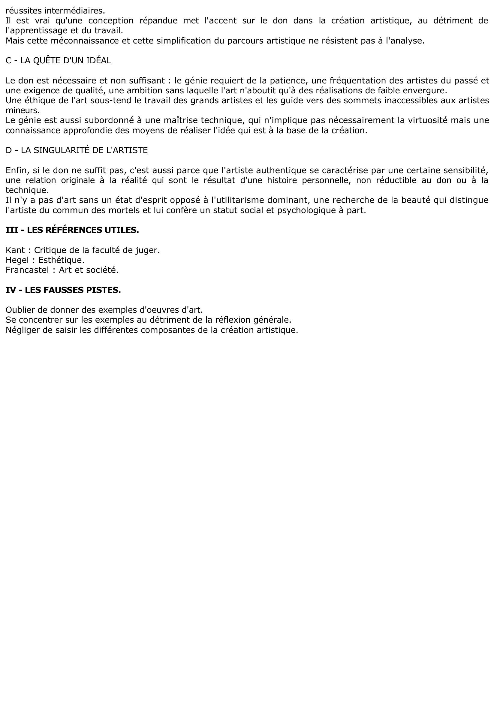 Prévisualisation du document suffit il d'avoir un don pour l'activité artistique ?