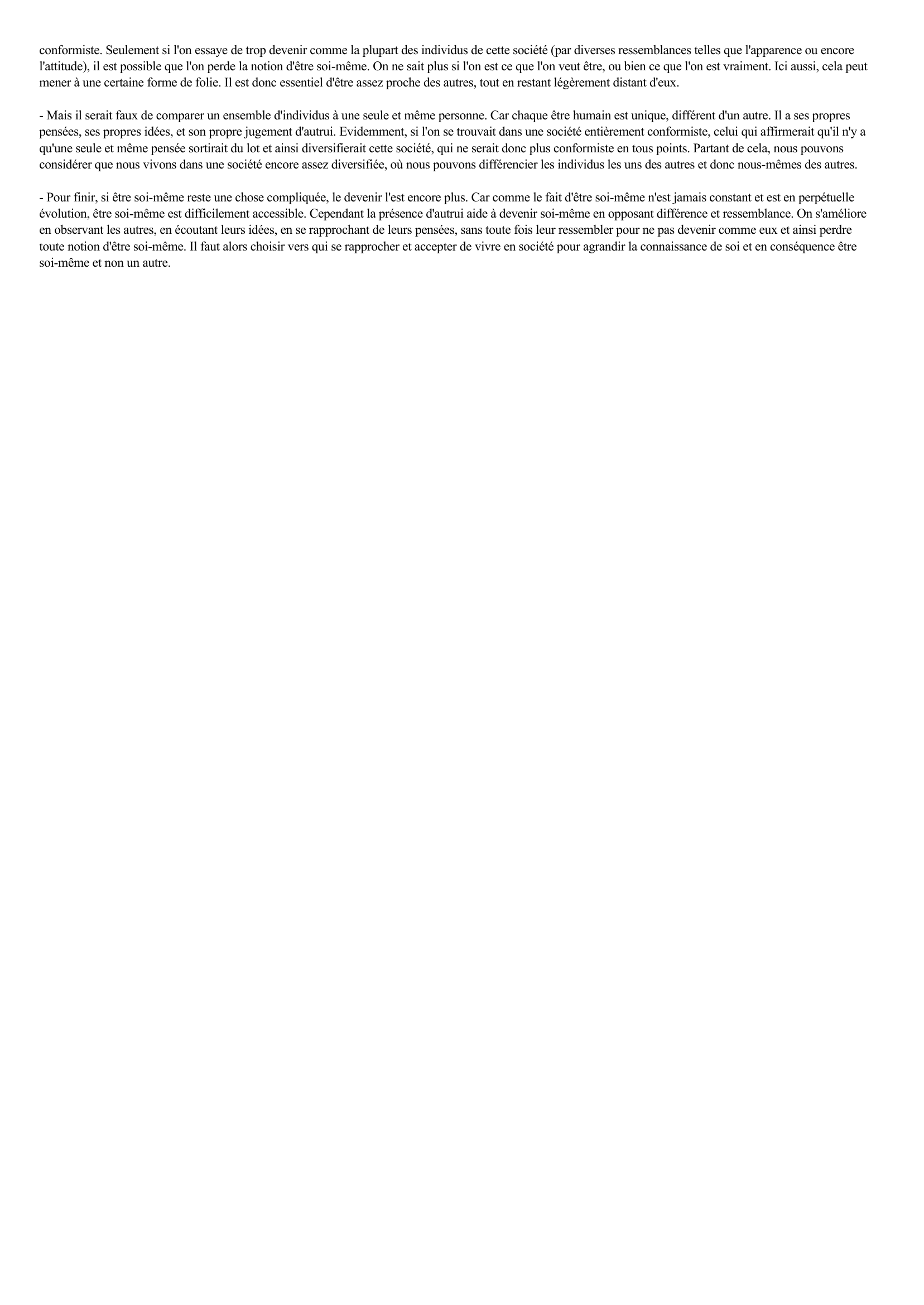 Prévisualisation du document Suffit-il d'être différent des autres pour être soi-même ?