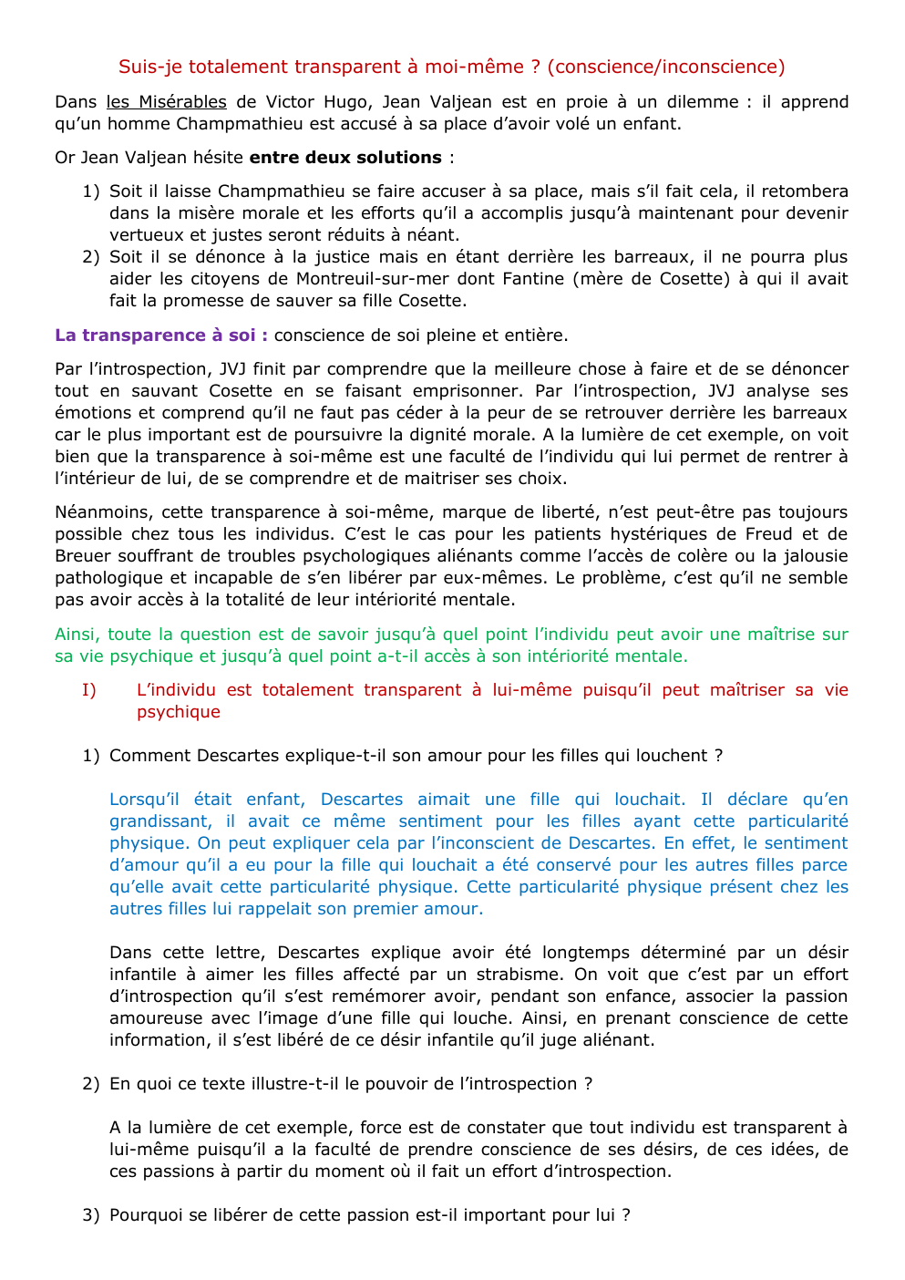 Prévisualisation du document Suis-je totalement transparent à moi-même ? (conscience/inconscience)