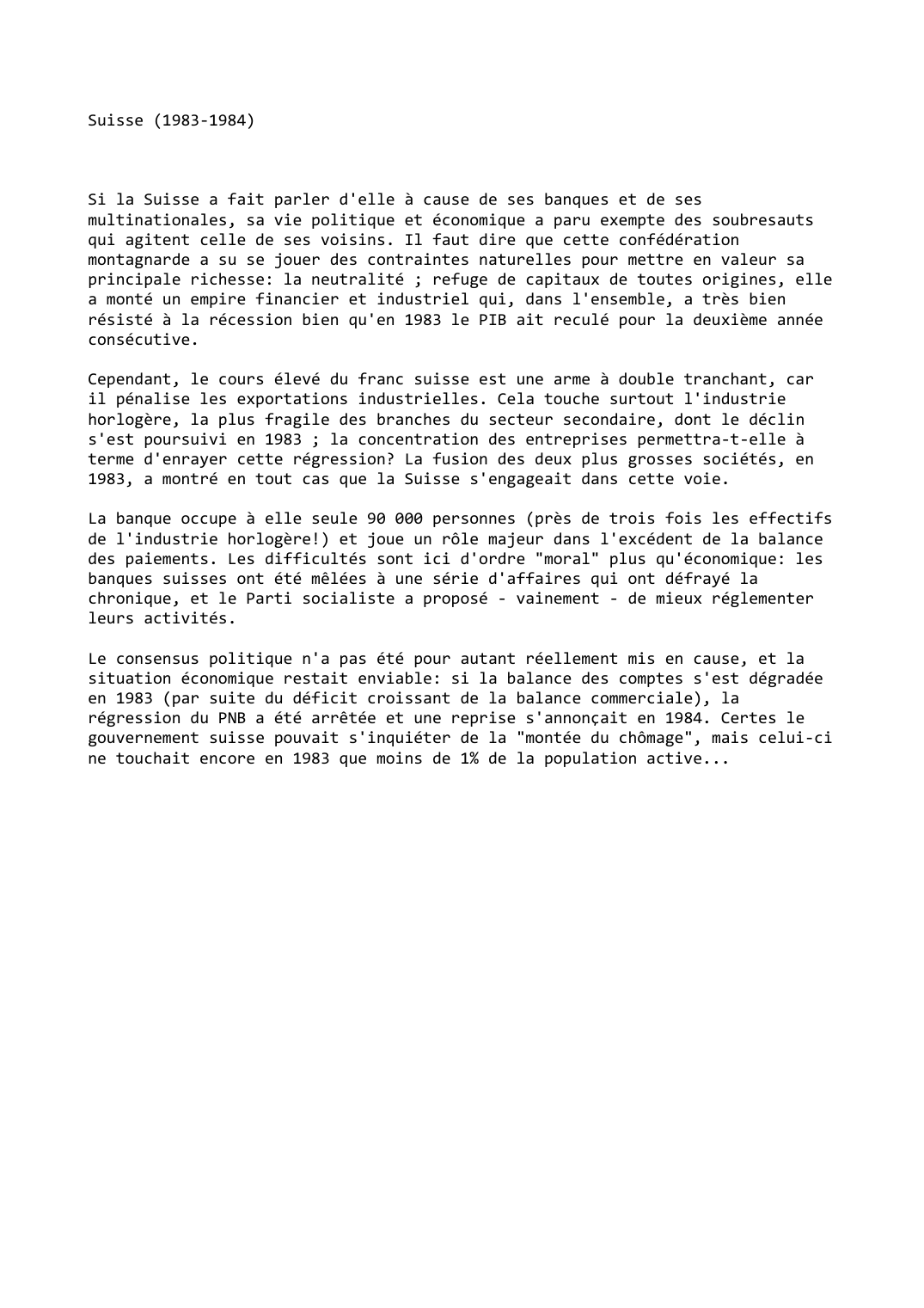 Prévisualisation du document Suisse (1983-1984)