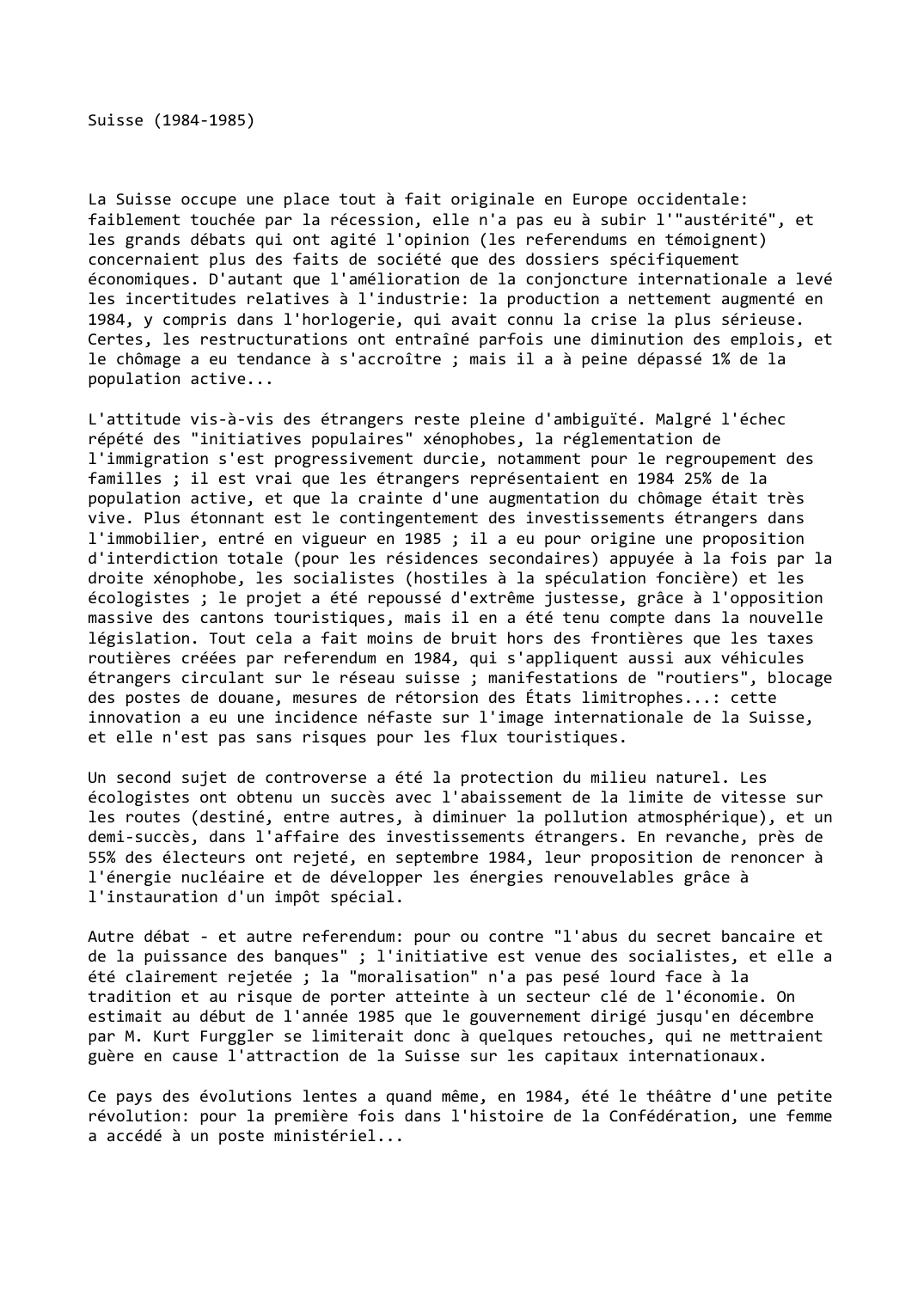 Prévisualisation du document Suisse (1984-1985)