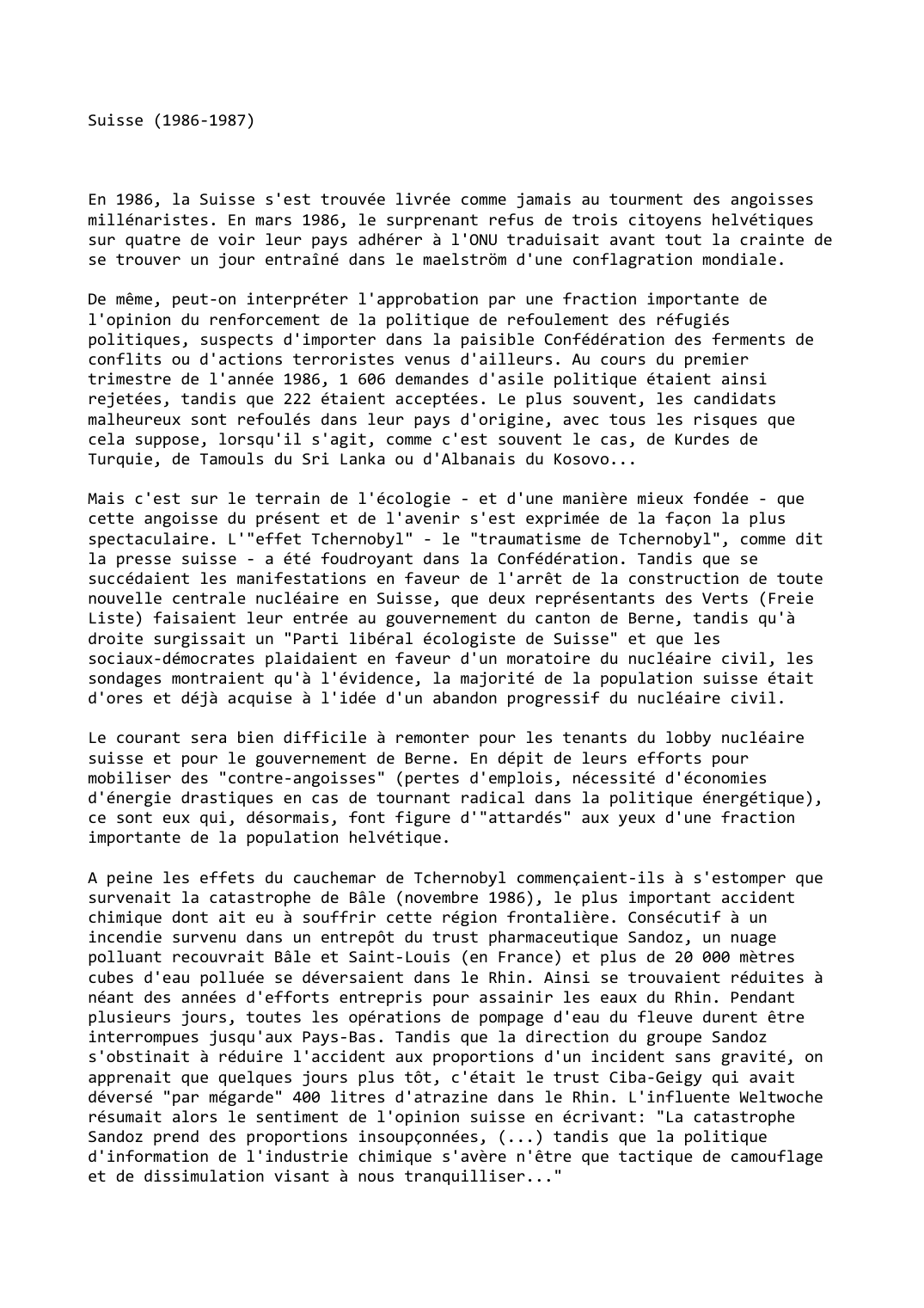Prévisualisation du document Suisse (1986-1987)