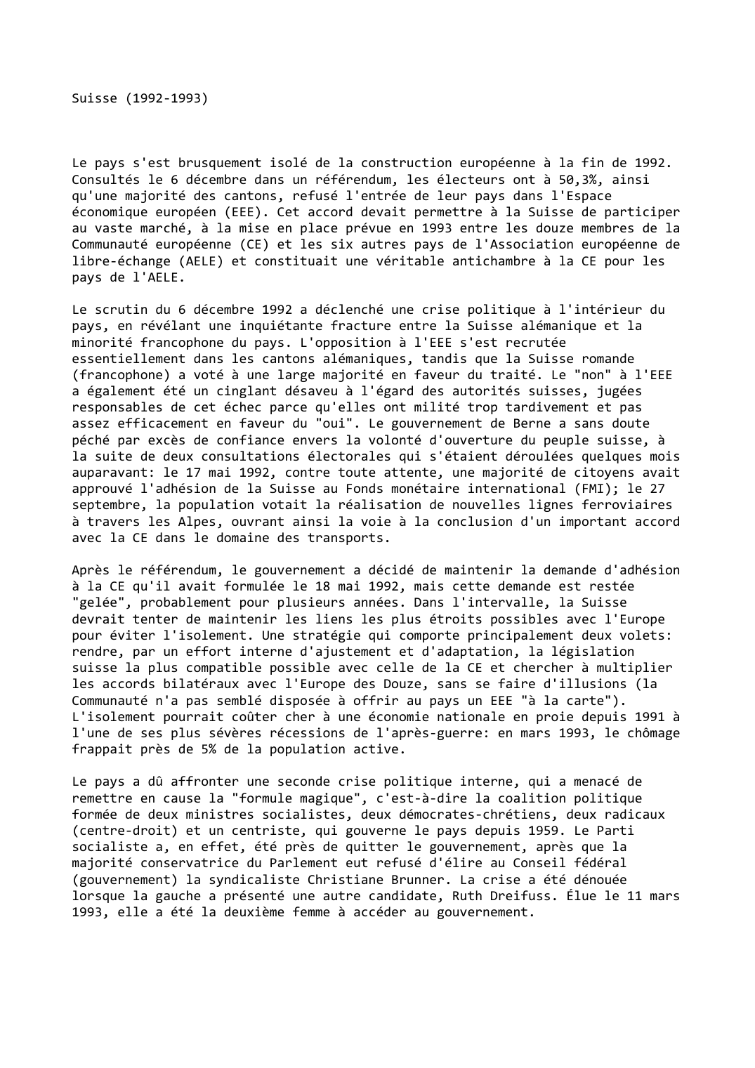 Prévisualisation du document Suisse (1992-1993)