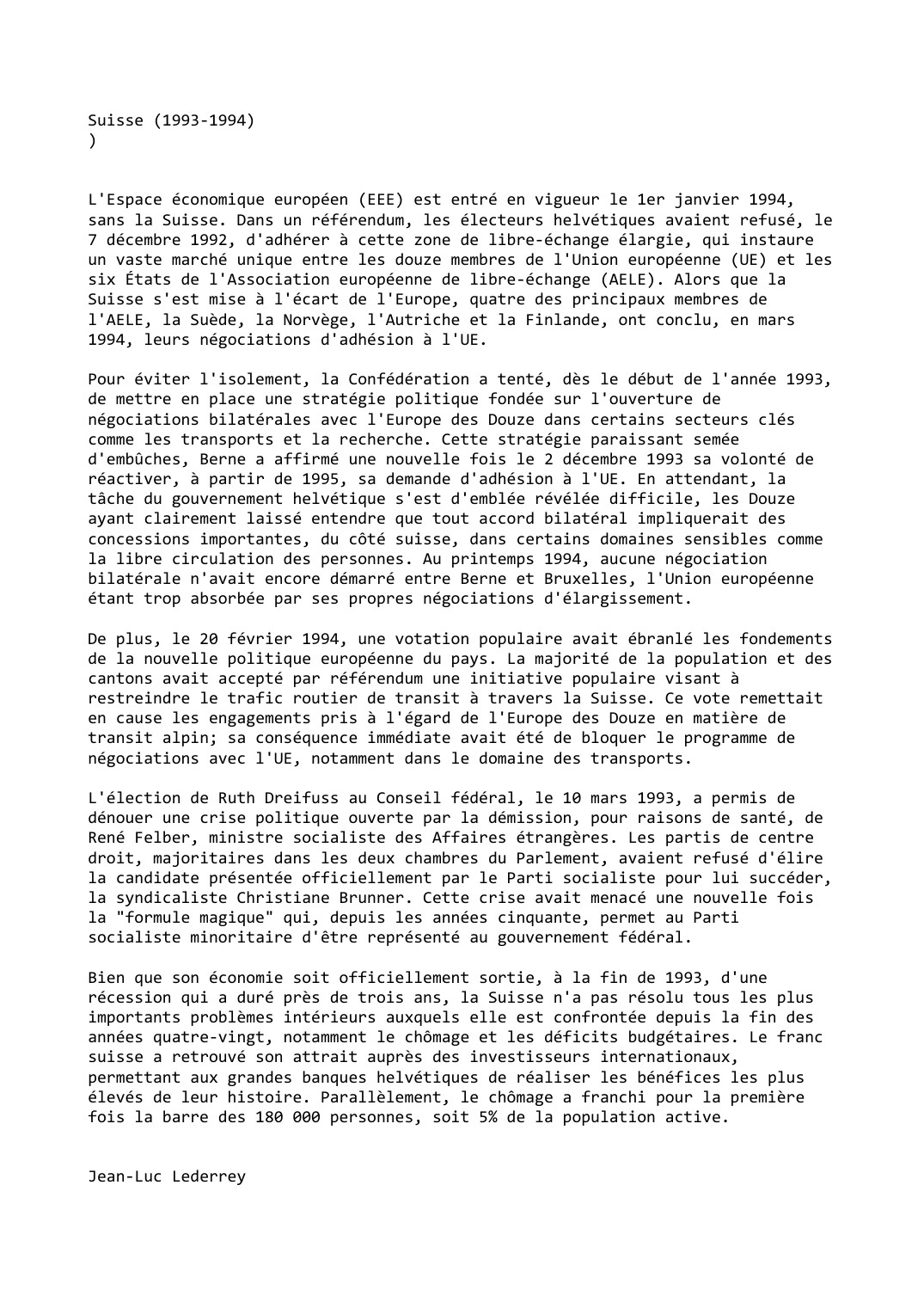 Prévisualisation du document Suisse (1993-1994)