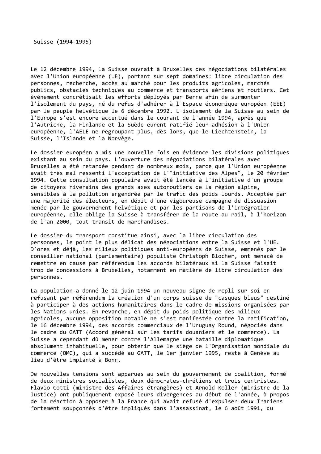 Prévisualisation du document Suisse (1994-1995)
