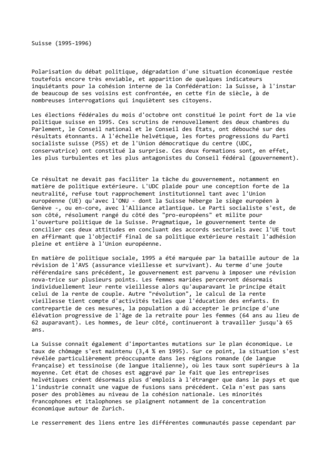 Prévisualisation du document Suisse (1995-1996)