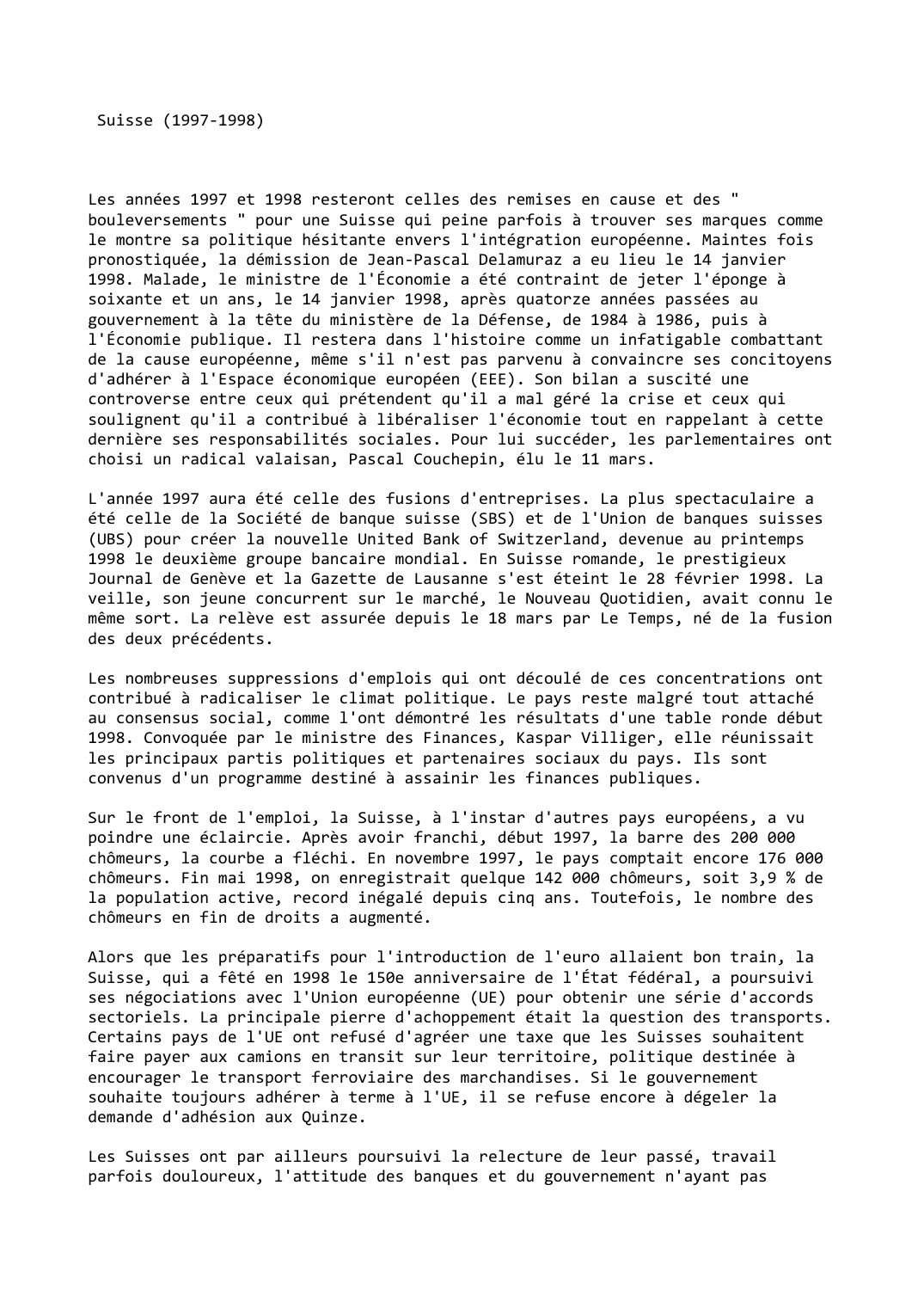 Prévisualisation du document Suisse (1997-1998)