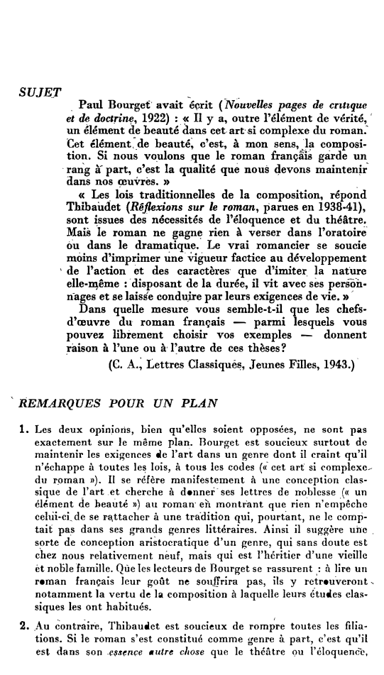 Prévisualisation du document SUJE_T

. Paul Bourget· avait éçrit (Niluvelles pages de critique
et ik doctri�, 1922) : . �< Il y a,...