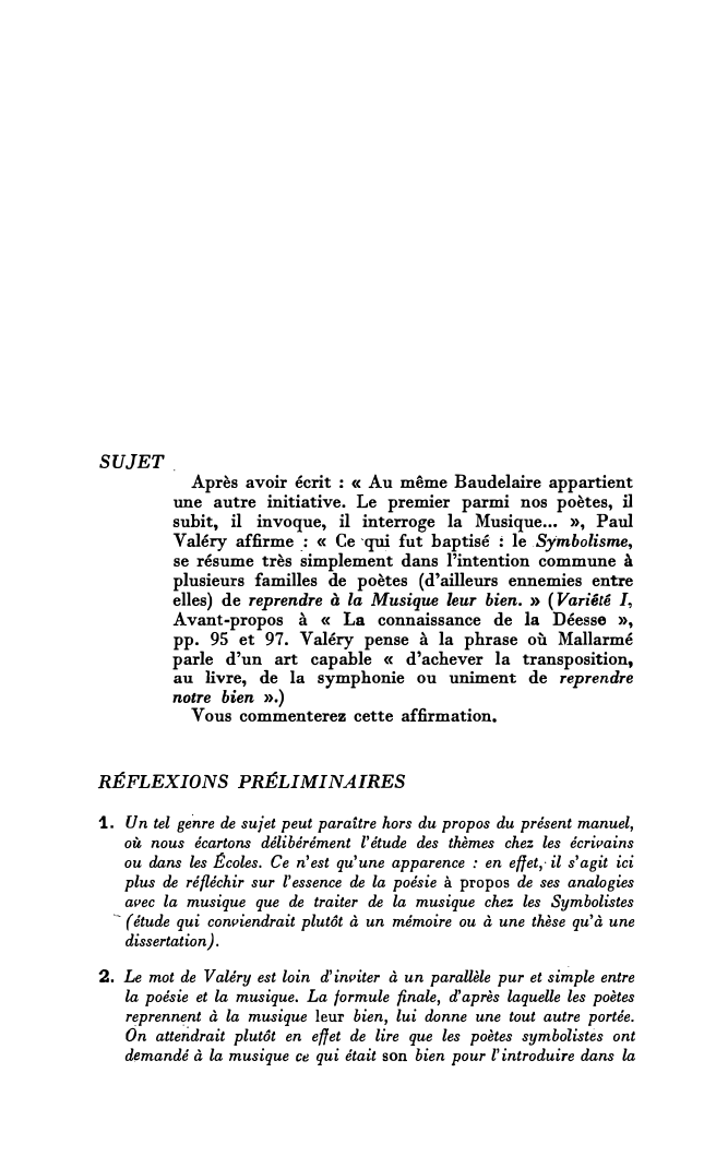 Prévisualisation du document SUJET .
Après avoir écrit : « Au même Baudelaire appartient
une autre initiative. Le premier parmi nos poètes, il...