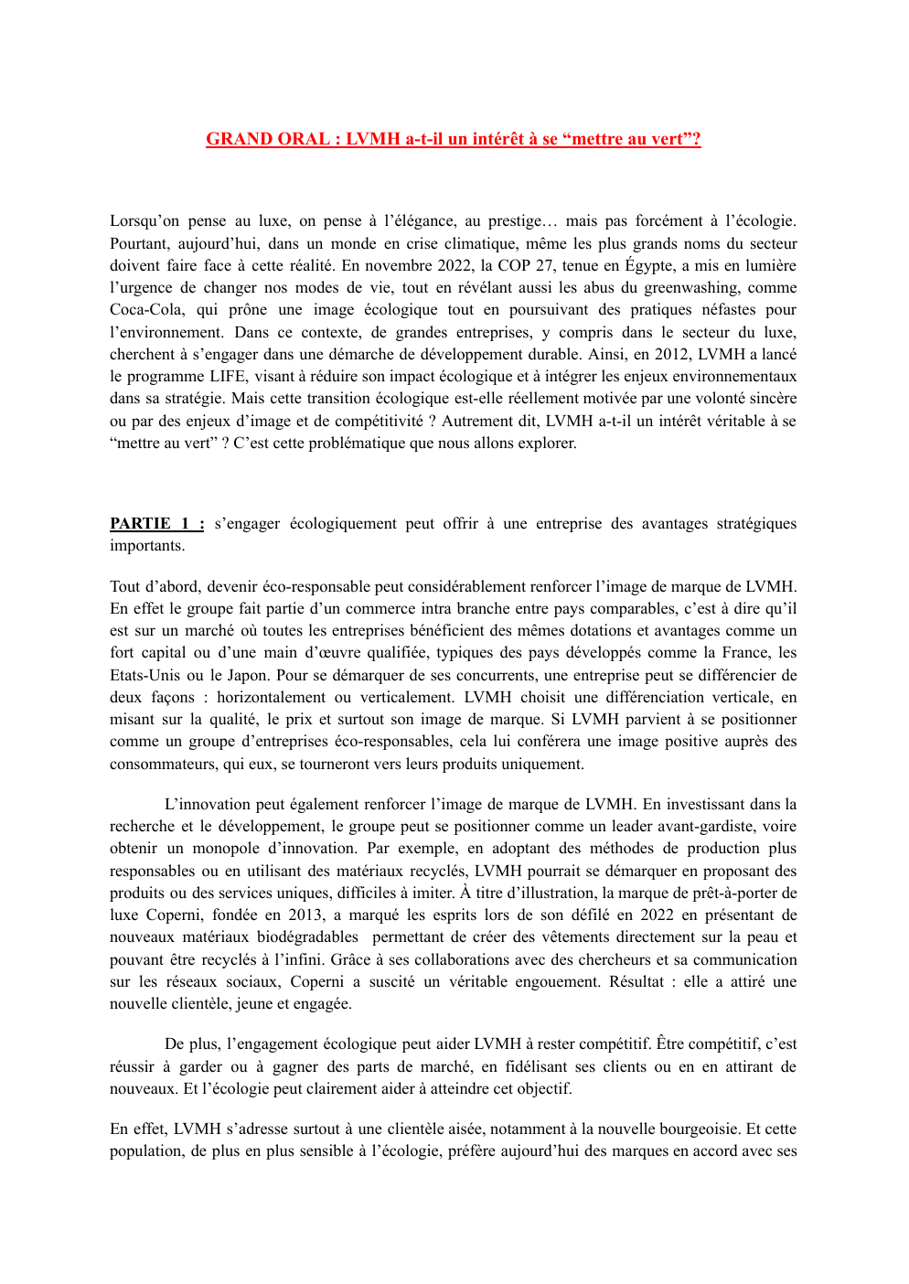Prévisualisation du document SUJET DE GRAND ORAL : LVMH a-t-il un intérêt à se “mettre au vert”?