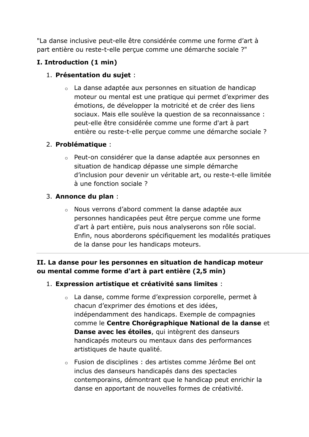 Prévisualisation du document sujet eppcs "La danse inclusive peut-elle être considérée comme une forme d’art à part entière ou reste-t-elle perçue comme une démarche sociale ?"