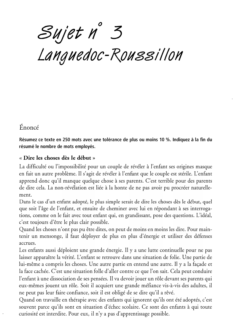 Prévisualisation du document Sujet IFSI - Languedoc-Roussillon